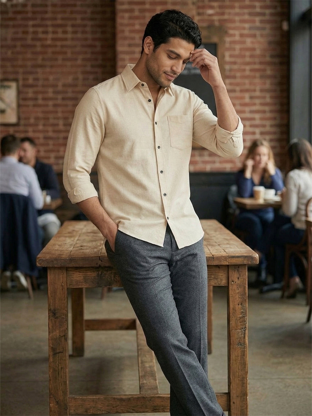 RAY LIGHT Men's Executive Solid Formal Shirt – Classic Spread Collar & Regular Fit