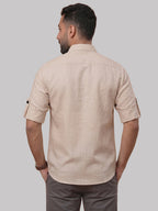 RAY LIGHT Men's Essential Solid Cotton Short Kurta – Black with Roll-Up Sleeves