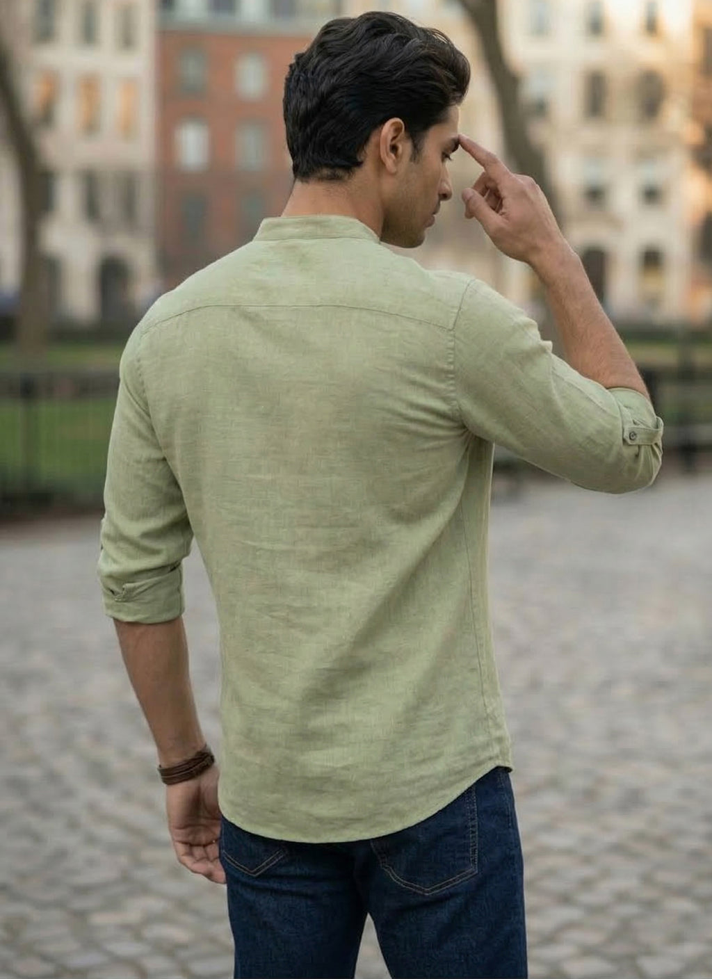 RAY LIGHT Men’s Beige 100% Cotton Zipper Short Kurta