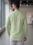 RAY LIGHT Men's Essential Solid Cotton Short Kurta – Sand Beige with Cuffless Sleeves