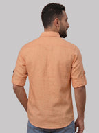 RAY LIGHT Men's Essential Solid Cotton Short Kurta – Mint Green with Roll-Up Sleeves