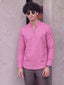RAY LIGHT Men's Modern Zip-Neck Solid Cotton Short Kurta – Light Pink