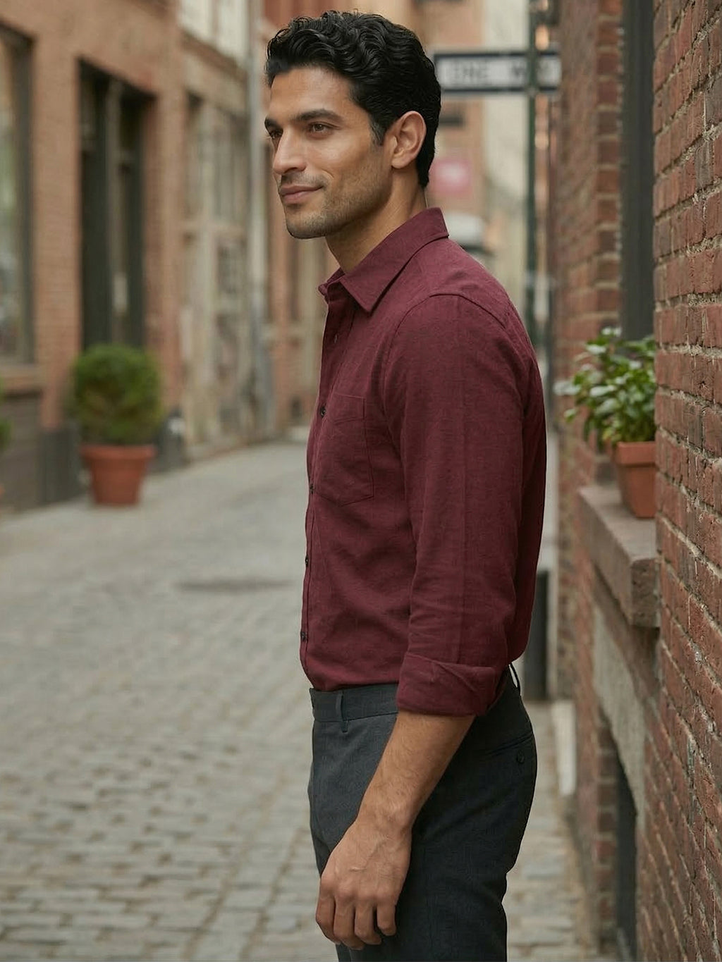 RAY LIGHT Men's Essential Solid Formal Shirt – Spread Collar & Functional Chest Pocket