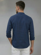 RAY LIGHT Men's Signature Solid Casual Shirt – Chinese Collar with Chest Pocket