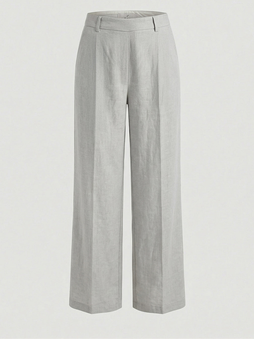 Ray Light Women’s Linen Wide-Leg Trousers | Solid Light Grey Formal & Casual Pants