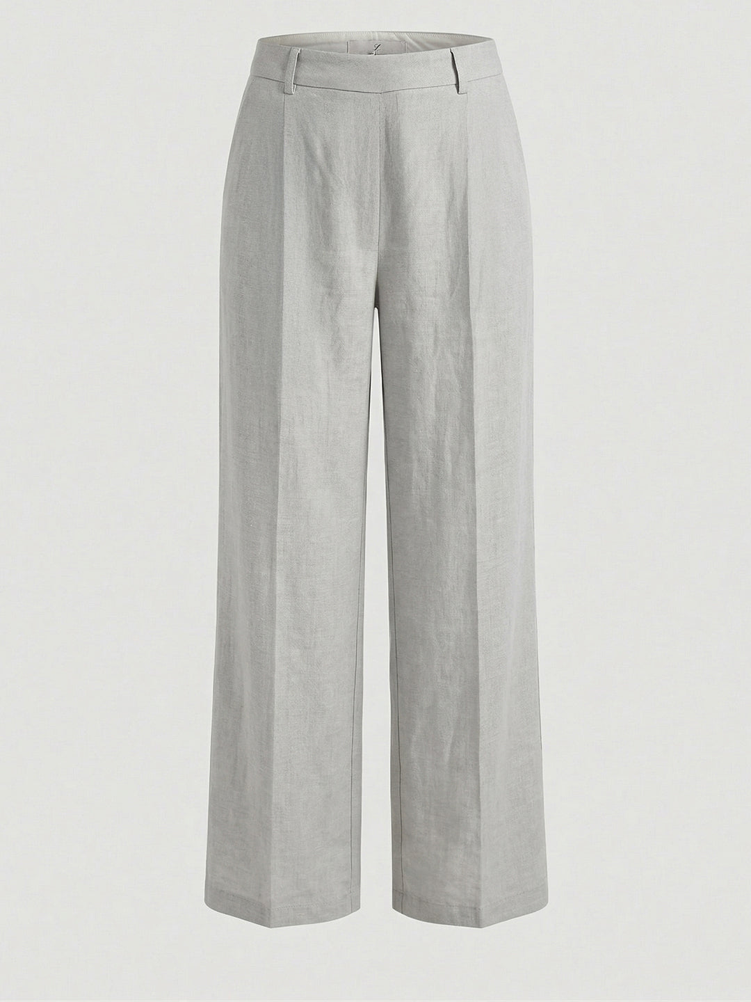 Ray Light Women’s Linen Wide-Leg Trousers | Solid Light Grey Formal & Casual Pants