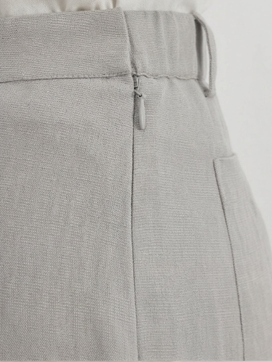 Ray Light Women’s Linen Wide-Leg Trousers | Solid Light Grey Formal & Casual Pants