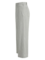 Ray Light Women’s Linen Wide-Leg Trousers | Solid Light Grey Formal & Casual Pants