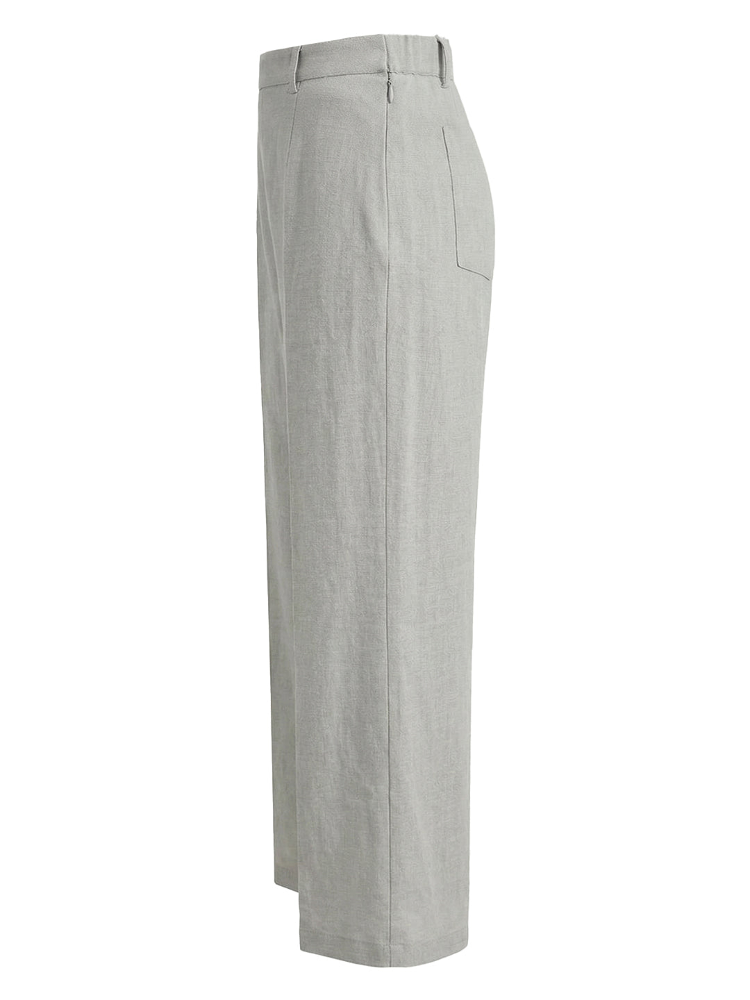 Ray Light Women’s Linen Wide-Leg Trousers | Solid Light Grey Formal & Casual Pants