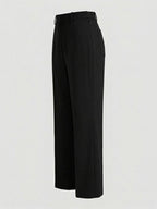 Ray Light Women’s Solid Black Linen Wide-Leg Trousers | Traditional Classic Royal Layering Relaxed Festive Wear