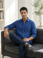 RAY LIGHT Men's Essential Solid Formal Shirt – Spread Collar & Functional Chest Pocket