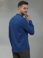 RAY LIGHT Men's Signature Solid Casual Shirt – Chinese Collar with Chest Pocket