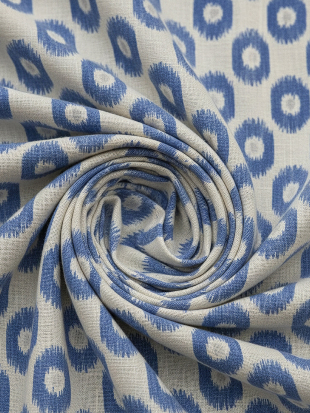 RAY LIGHT Men's Heritage Geometric Print Cotton Short Kurta – Royal Blue & White
