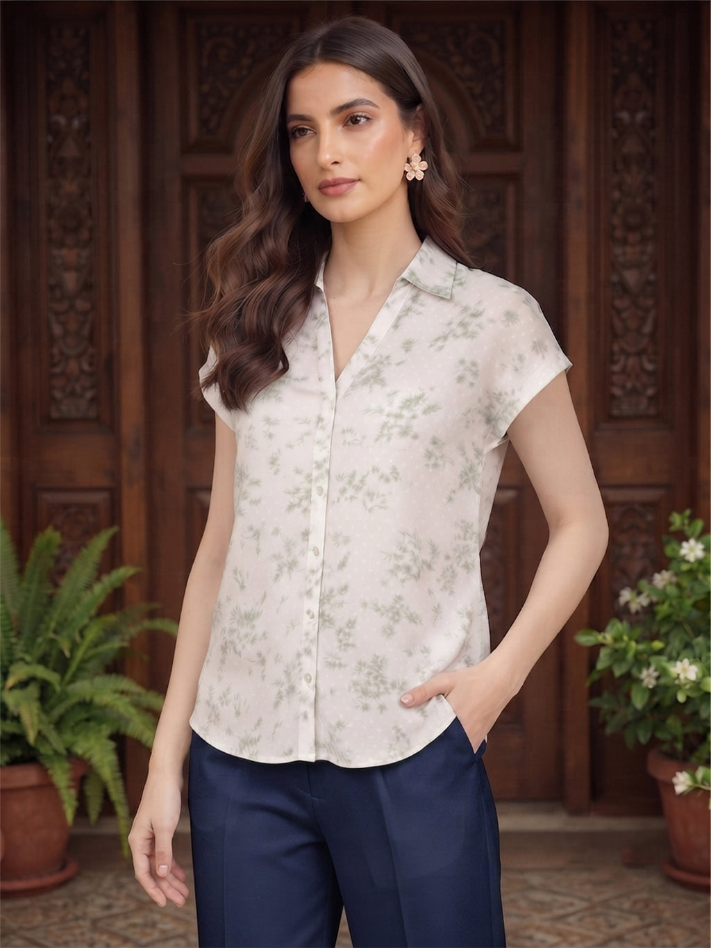 Women shirt collar Regular Fit Shirts