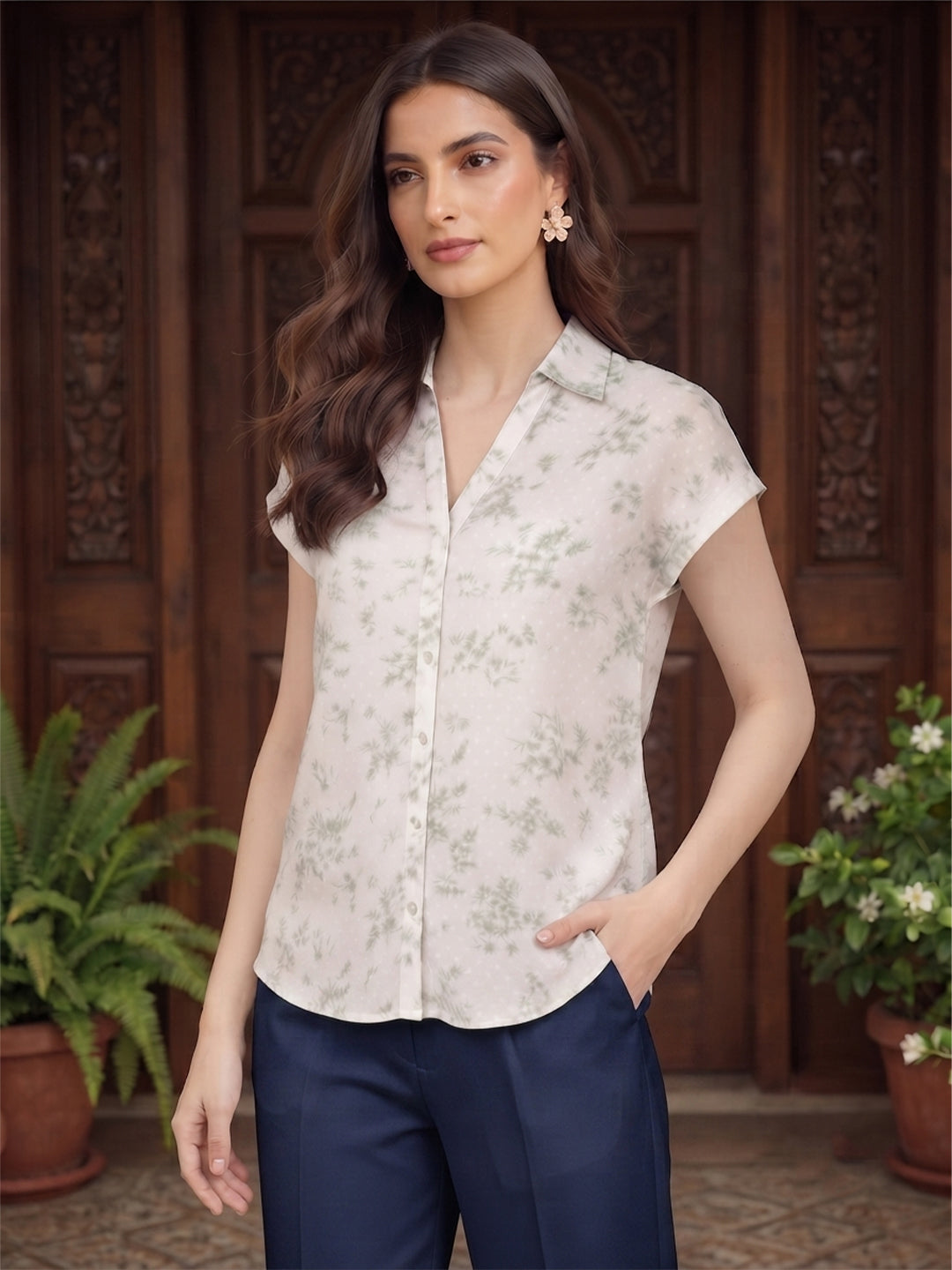 Women shirt collar Regular Fit Shirts