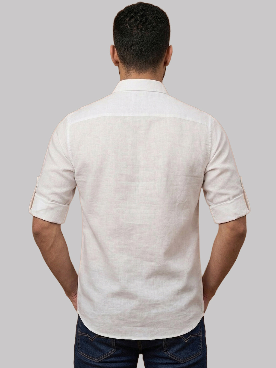 RAY LIGHT Men's Essential Solid Cotton Short Kurta – Sky Blue with Roll-Up Sleeves