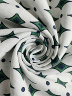 RAY LIGHT Men's Geometric Diamond Print Cotton Short Kurta – Off-White & Forest Green