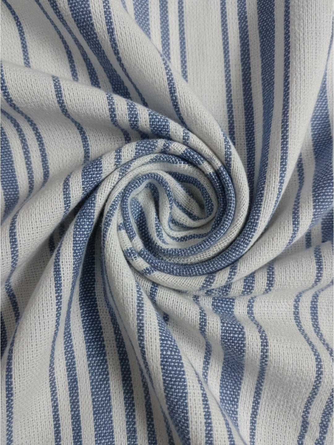 RAY LIGHT Men's Classic Vertical Stripe Cotton Short Kurta – White & Blue