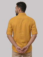 RAY LIGHT Men's Essential Solid Cotton Short Kurta – Sky Blue with Roll-Up Sleeves