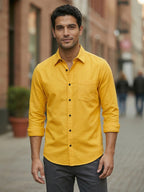 RAY LIGHT Men's Classic Core Solid Formal Shirt – Spread Collar with Functional Chest Pocket